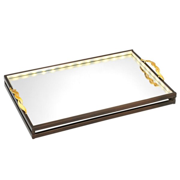 Δίσκος γάμου σκουριά με led & καθρέπτη ΚΔ1090