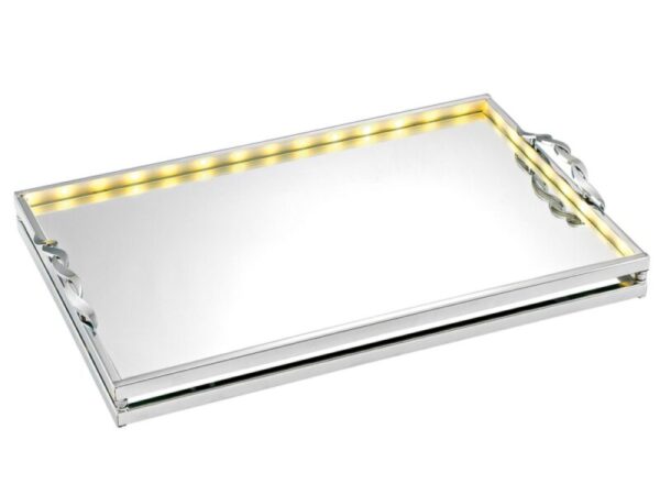 Δίσκος γάμου ασημί με led & καθρέπτη ΚΔ1091