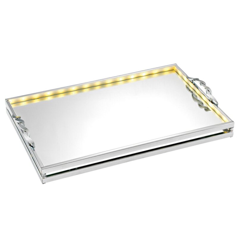 Δίσκος γάμου ασημί με led & καθρέπτη ΚΔ1091