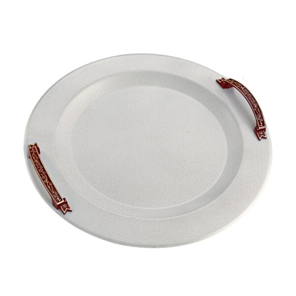 Δίσκος γάμου λευκό-μπρονζέ inox ΚΔ2108