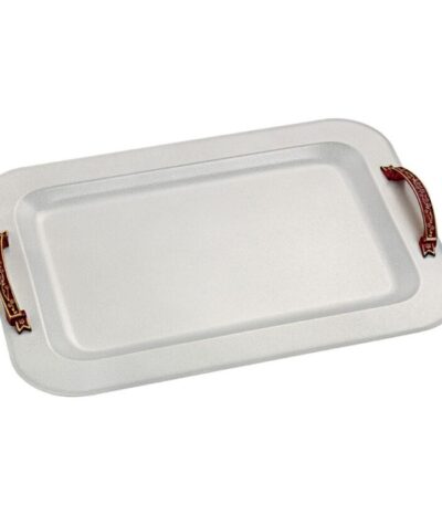 Δίσκος γάμου λευκό-μπρονζέ inox ΚΔ2109