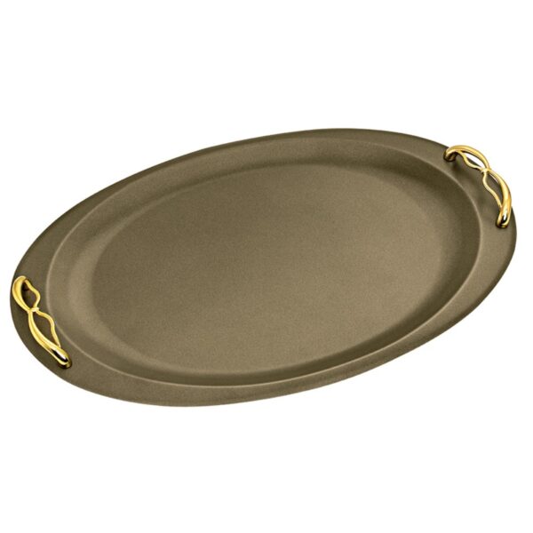 Δίσκος γάμου λαδί-χρυσό inox ΚΔ2123