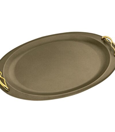 Δίσκος γάμου λαδί-χρυσό inox ΚΔ2123