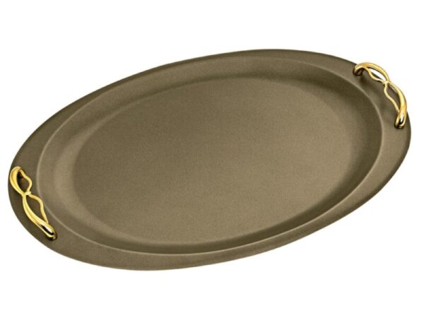 Δίσκος γάμου λαδί-χρυσό inox ΚΔ2123