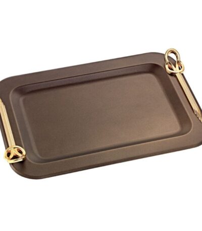 Δίσκος γάμου καφέ-χρυσό inox ΚΔ2126